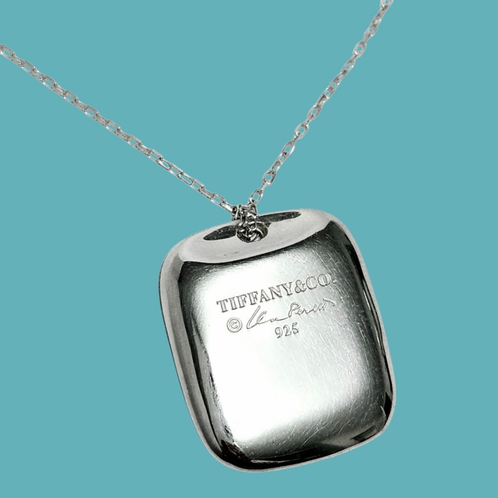TIFFANY & CO. Elsa Peretti Silver Concave Rectangle Pendant